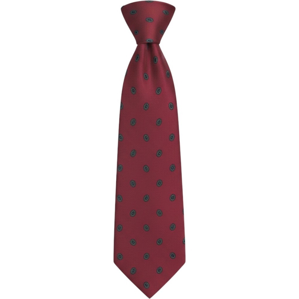 Robert Talbott Redwood & Ross Mens Silk Tie Red Medallion Geometric Hand Sewn